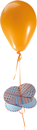 Faltmanufakt caro orange blaue Op Art Faltgrußkarte
